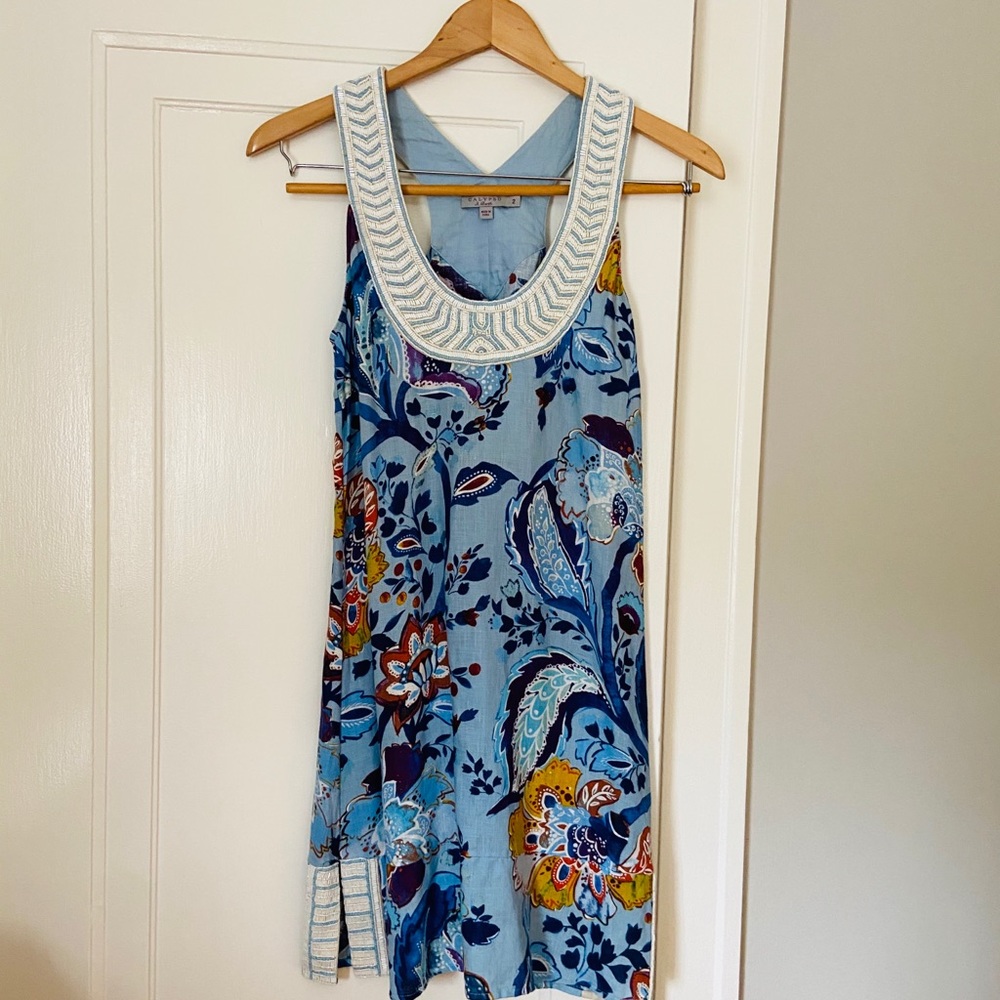Calypso St Barth beaded linen dress 2